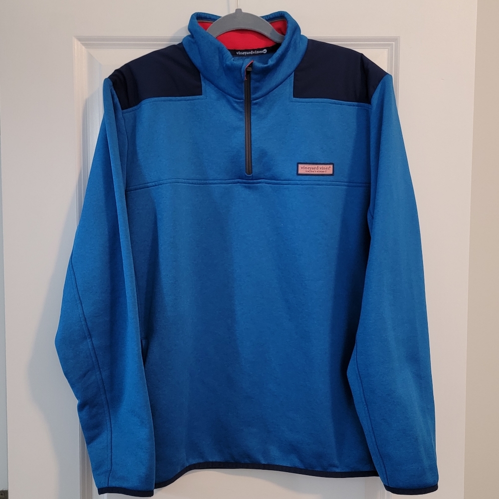 Vineyard Vines Blue and Navy Quarter-Zip Sweatshirt